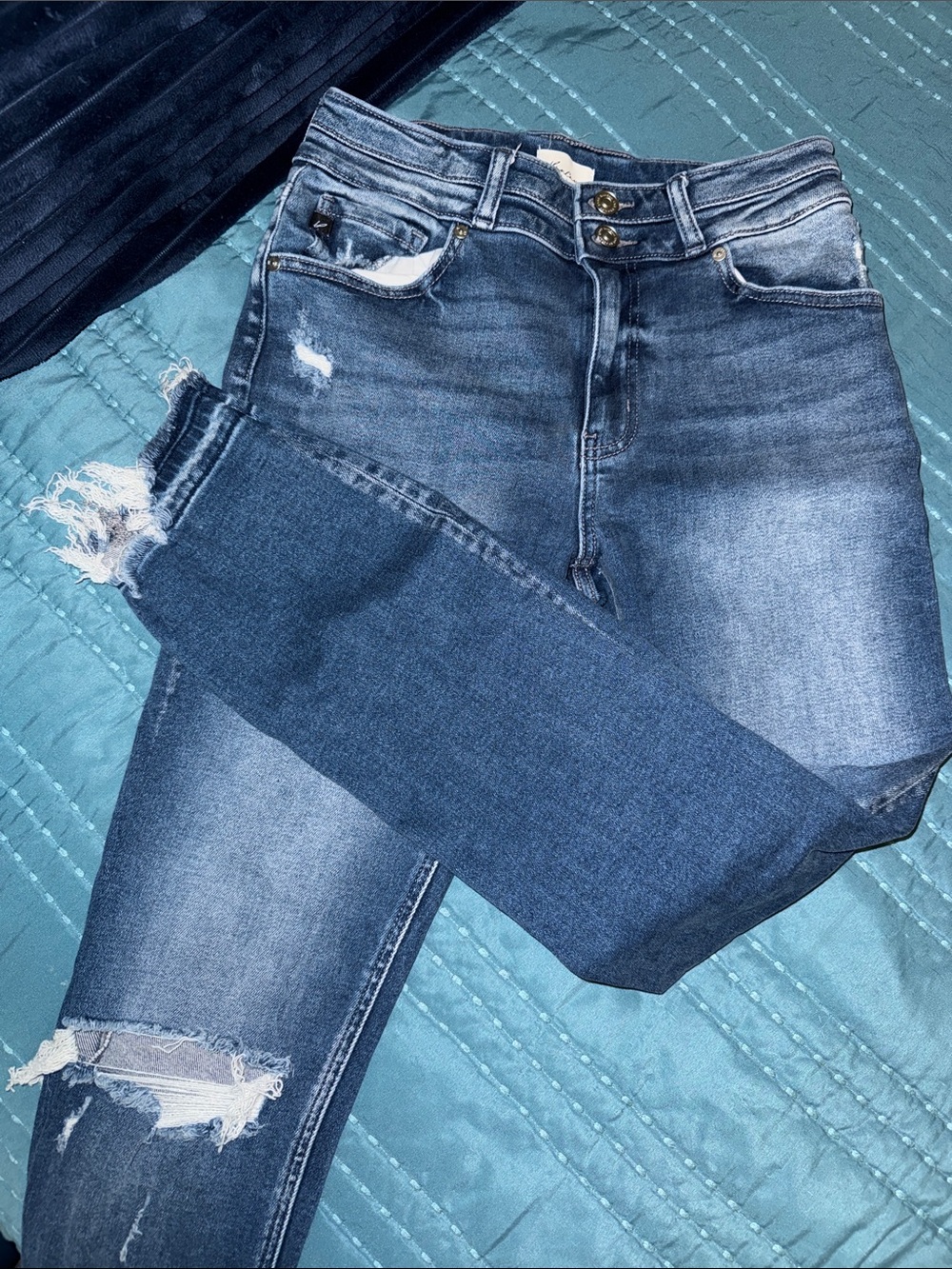 KanCan Dark Blue Distressed Skinny Jeans